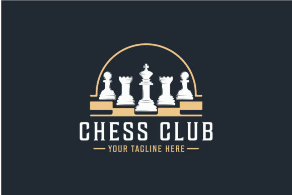 Chess Club Logo Vintage Vector Design Graphics