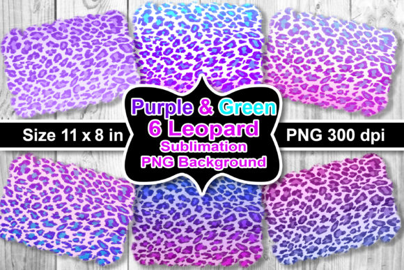 Graphics and Crafts: Sublimation Purple-Green Leopard BG