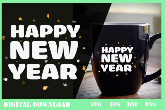 Happy New Year Shirt Confetti Graphics and Print Templates