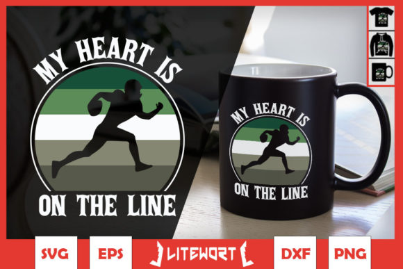 My Heart is on the Line Vintage Football