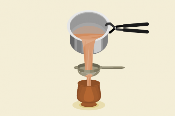 Pouring and Filtering Indian Masala Chai: Graphics and Illustrations for Branding