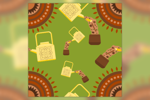 Pouring Masala Chai Ingredients Pattern: Graphics and Patterns for Local Business