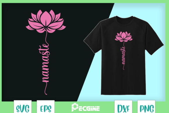Womens Lotus Flower Namaste Yoga Graphics