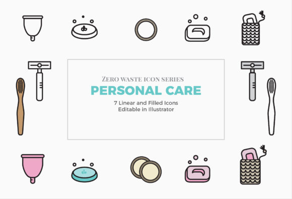 Zero Waste Icons Personal Care: Graphics for Eco-Friendly Design